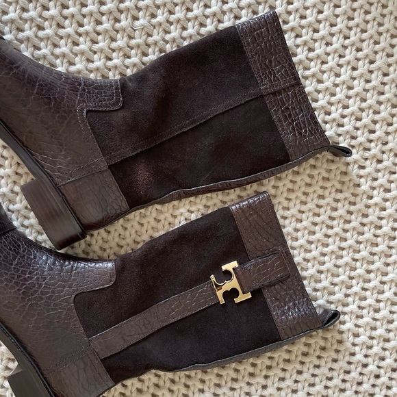 Tory Burch Brown 'corey' Leather Suede Boots - Picture 11 of 15